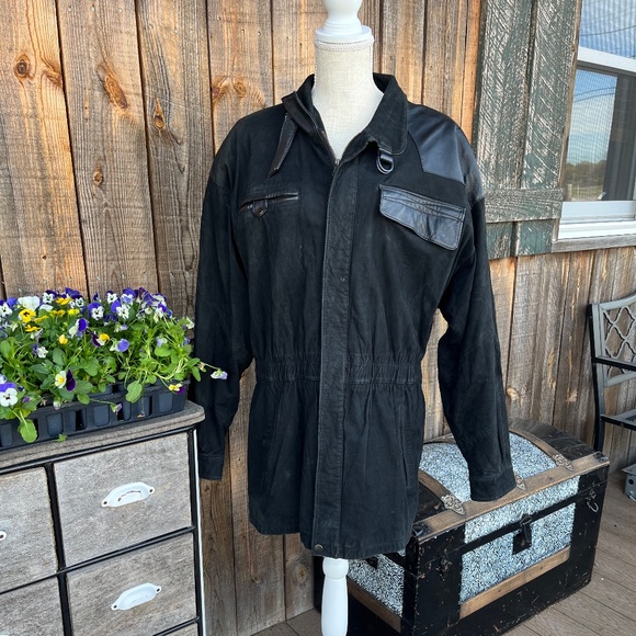 Jackets & Blazers - Oversized Korean moto jacket black buck leather Medium
